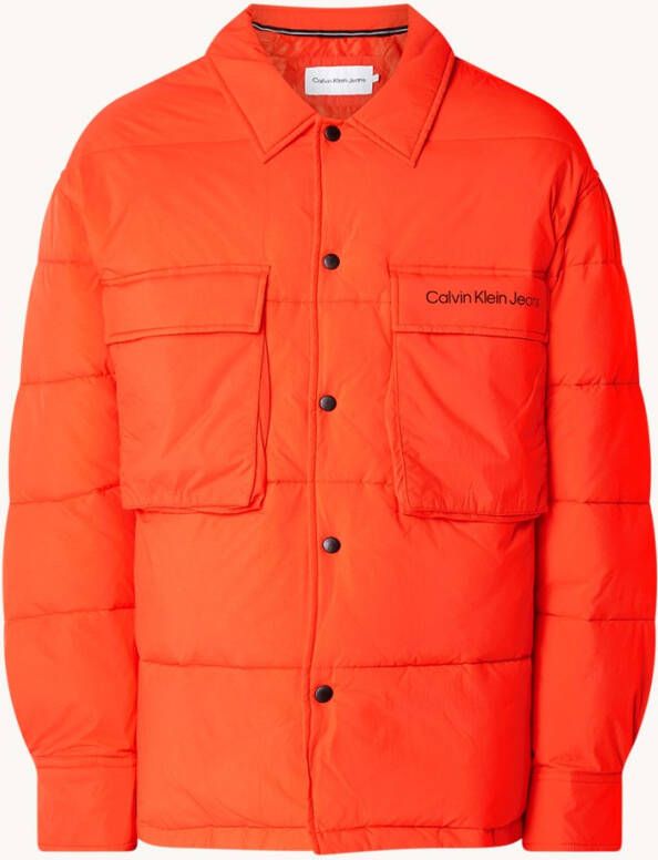 Calvin Klein Gewatteerd jack met klepzakken en logo