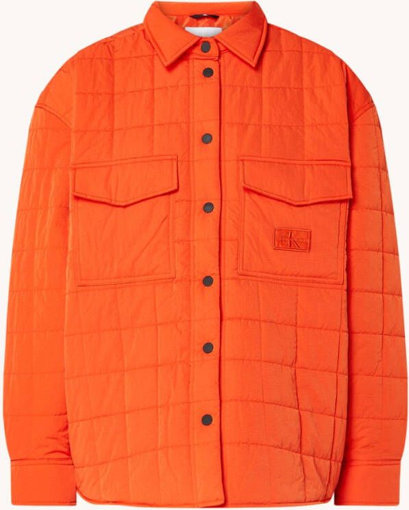 Calvin Klein Gewatteerde overshirt met logo en quilt patroon
