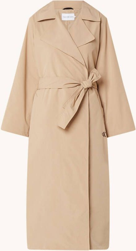 Calvin Klein Trenchcoat met strikceintuur en steekzakken