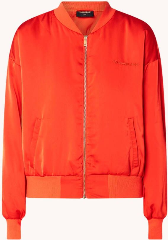 Colourful Rebel Juley bomberjack van satijn met logo en backprint
