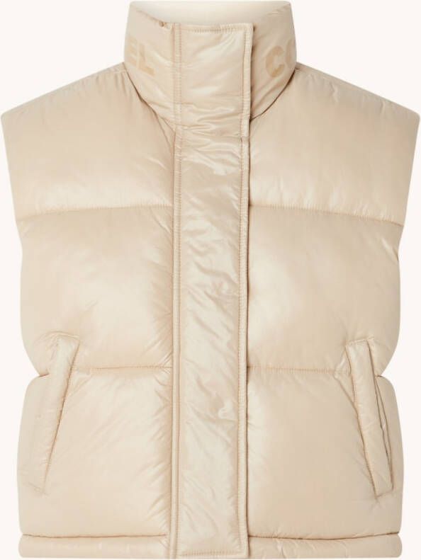 Colourful Rebel Qwen cropped bodywarmer met logoprint