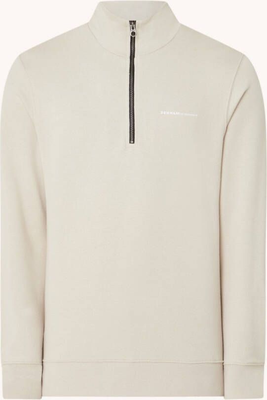 Denham Oxford reg half zip prsu , Beige, Heren
