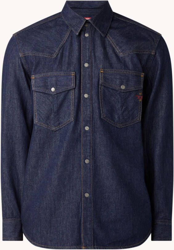 Diesel D Ocean regular fit overshirt van denim met borstzakken