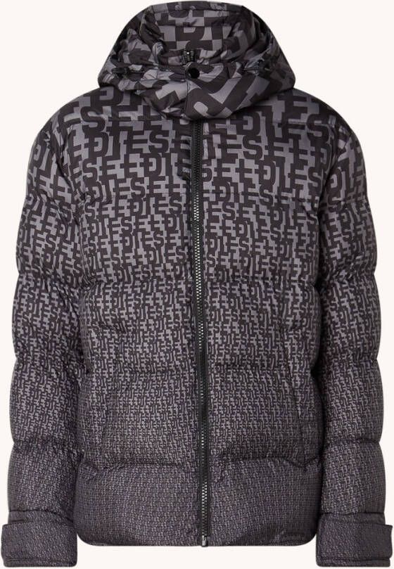 Diesel Step mom gewatteerde puffer jack met logoprint en steekzakken