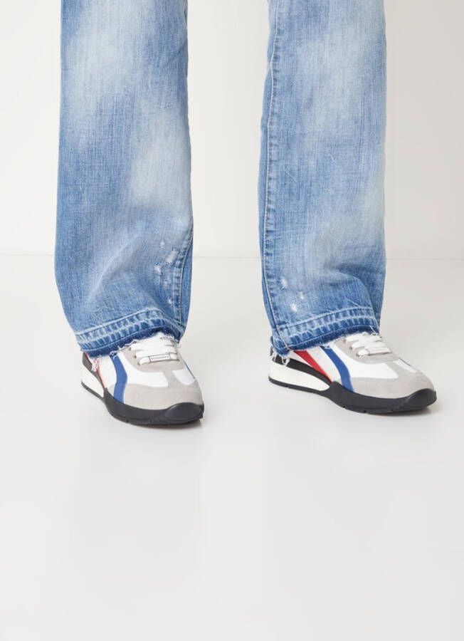 Dsquared2 Original Legend 2.0 sneaker van leer met suè, de details