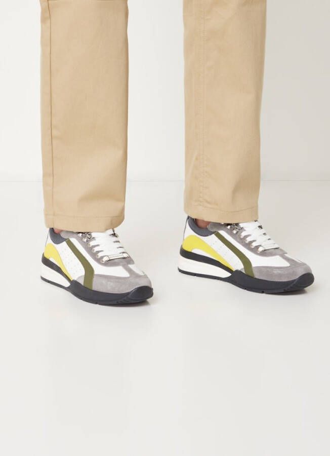 Dsquared2 Original Legend sneaker van leer met suè, de details