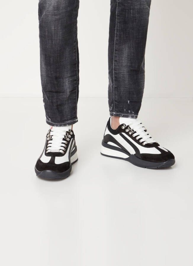 Dsquared2 Original Legend sneaker van leer met suè, de details
