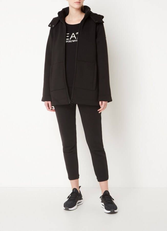 Emporio Armani Gewatteerde jas van jersey met ritszakken en capuchon
