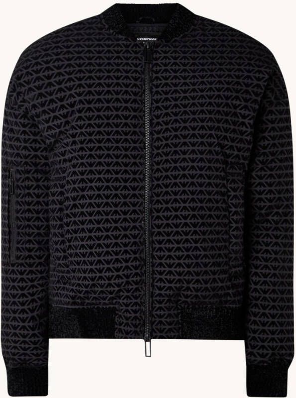 Emporio Armani Gewatteerde bomberjack met donsvulling en logoprint