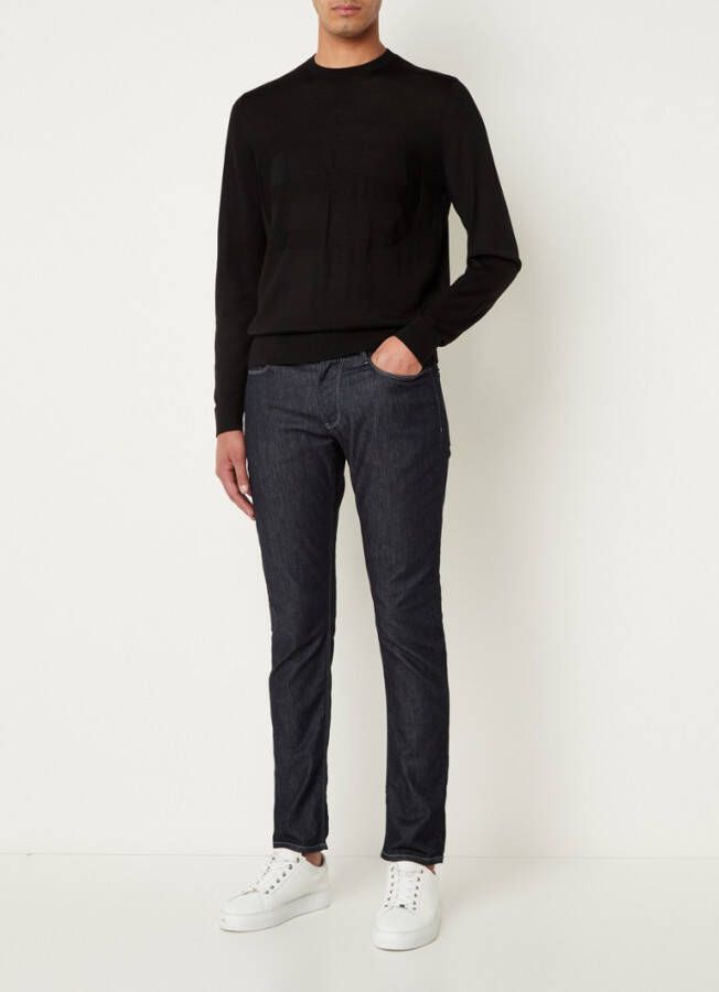 Emporio Armani Fijngebreide pullover van wol met ingebreid logo