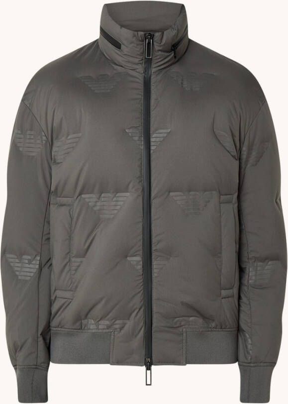 Emporio Armani Nero puffer jack met donsvulling en opbergbare capuchon