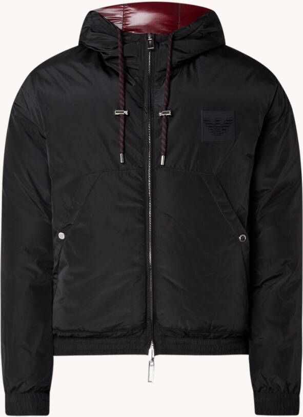Emporio Armani Reversible gewatteerde bomberjack met donsvulling en capuchon
