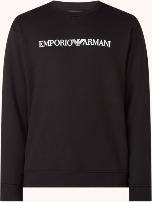 Emporio Armani Sweatshirt met logo , Zwart, Heren