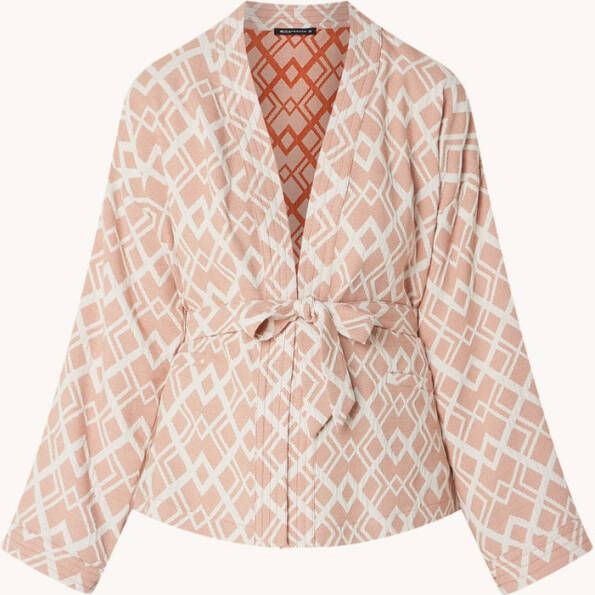 Expresso Kimono met steekzakken en print