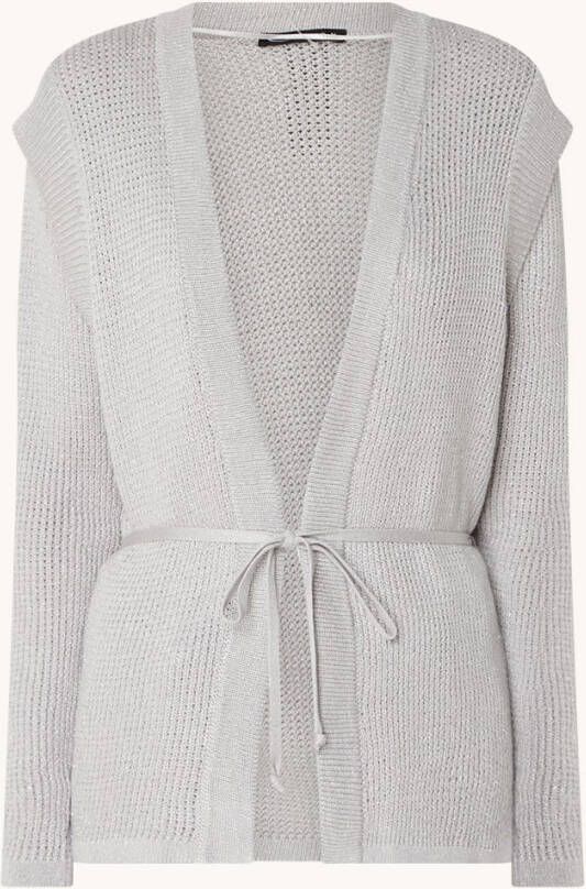 Expresso Grofgebreid vest met strikceintuur