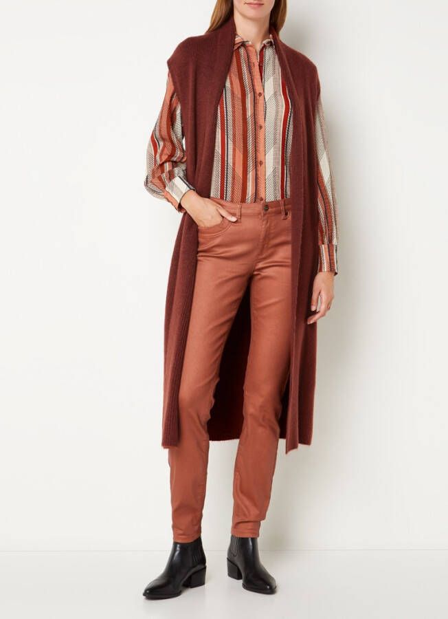 Expresso Fijngebreid vest in wolblend met strikceintuur