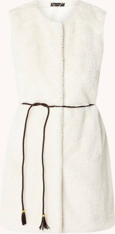 Expresso Gilet van imitatiebont met strikceintuur
