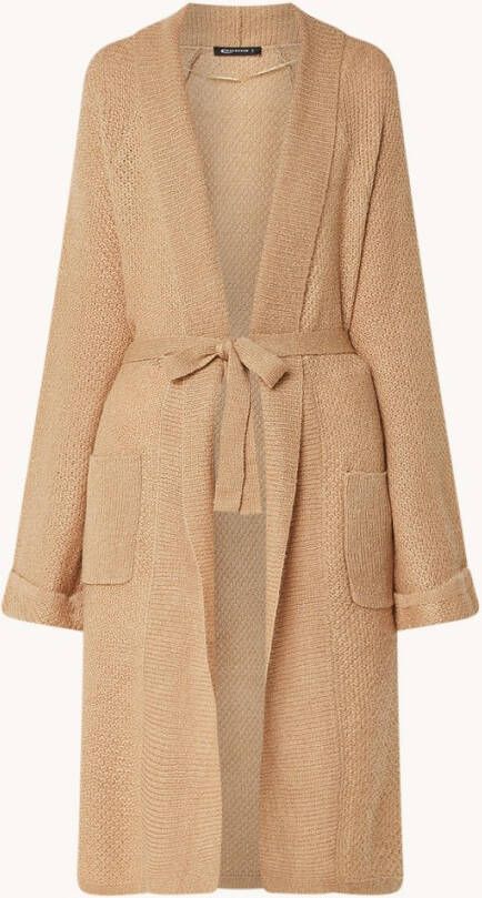 Expresso Grofgebreid vest in wolblend met strikceintuur