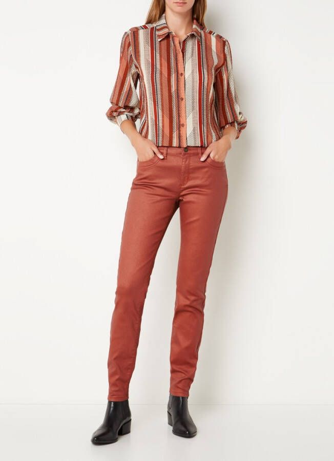 Expresso High waist skinny jeans met coating en stretch