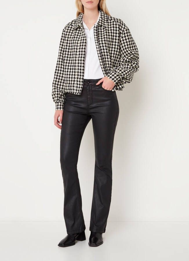 Expresso Oversized bomberjack met pied de poule dessin