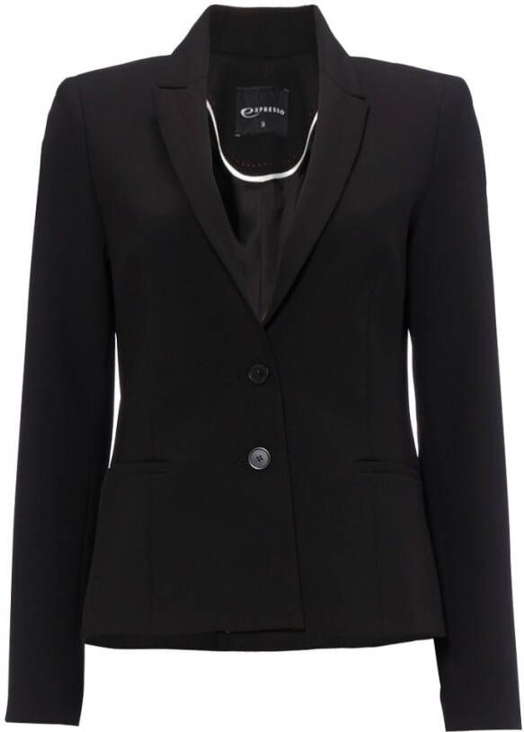 Expresso blazer met reverskraag Xolia zwart