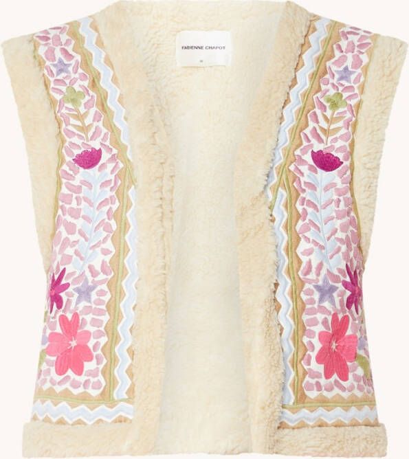 Fabienne Chapot Jimmy gilet met borduring en teddy voering