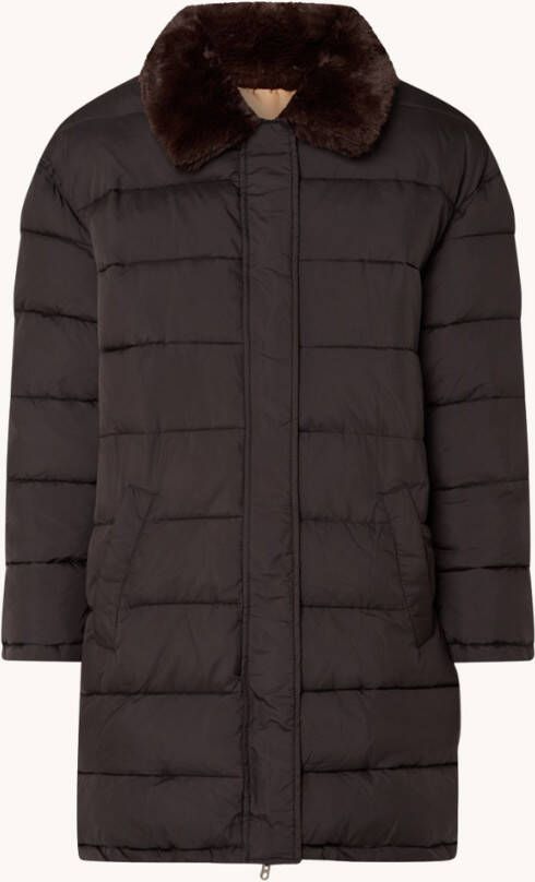 Gerard Darel Sanna reversible gewatteerd jack met imitatiebontkraag