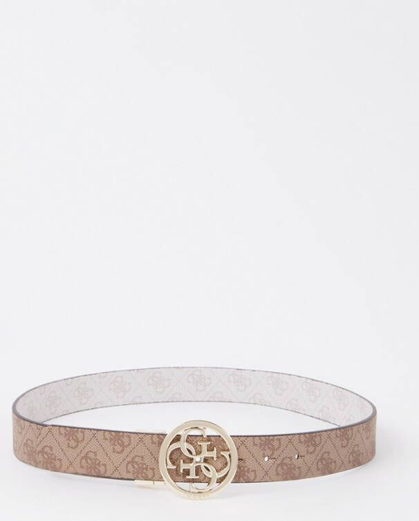 Guess Reversbile riem met logoprint met leren details