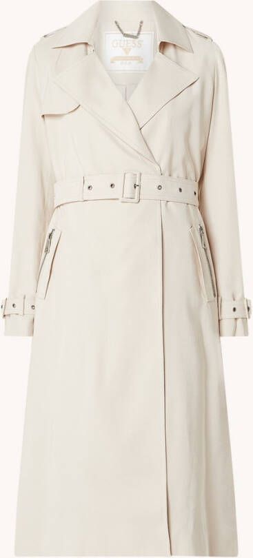 Guess Stefania trenchcoat met ritszakken en ceintuur