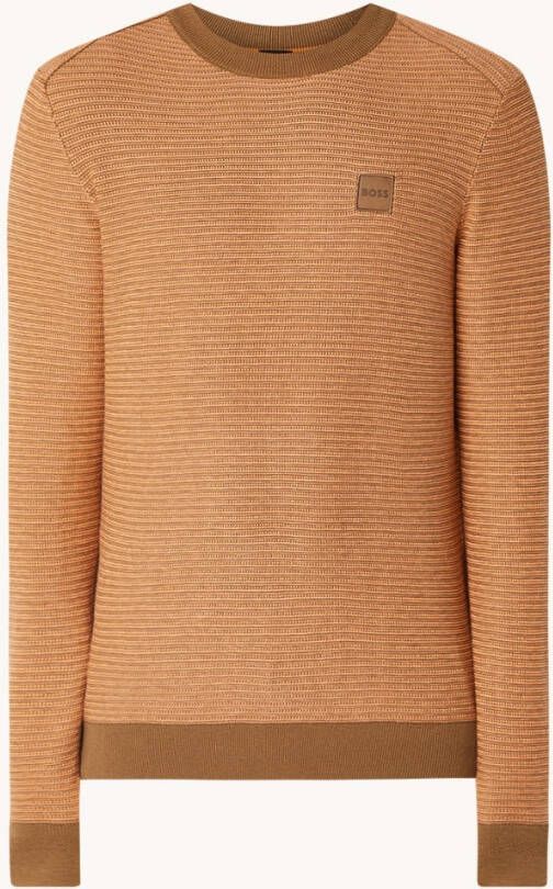 Hugo Boss Arbor grofgebreide trui in kasjmierblend met logo