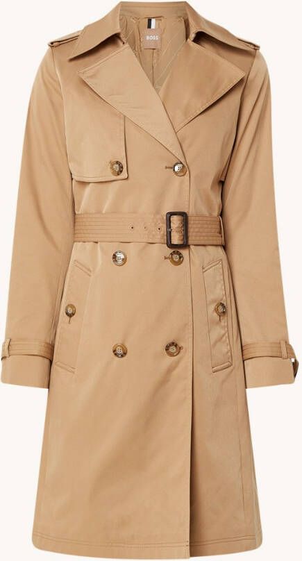 Hugo Boss Conry double breasted trenchcoat met ceintuur