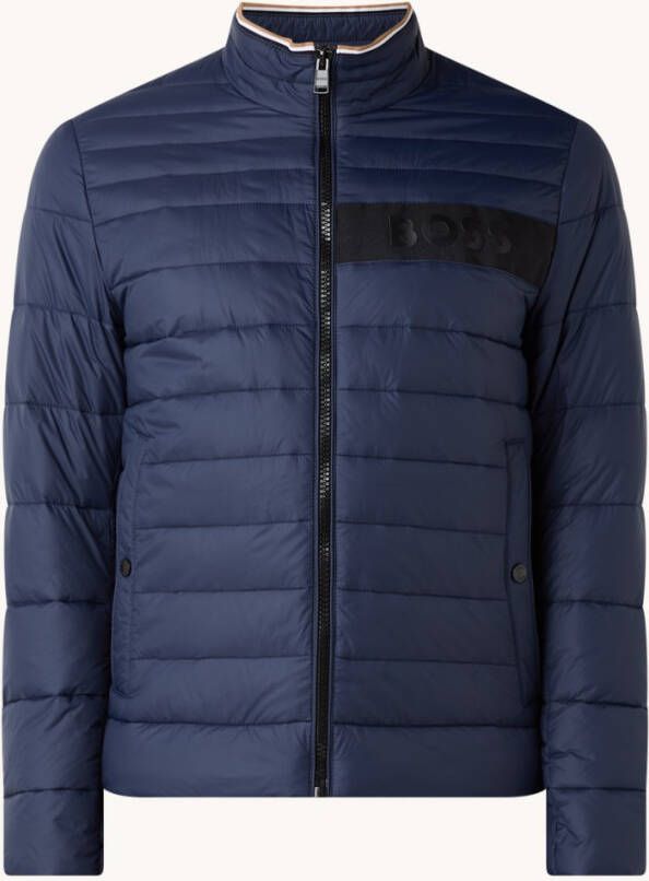 Hugo Boss Darolus gewatteerd jack met logoprint en steekzakken