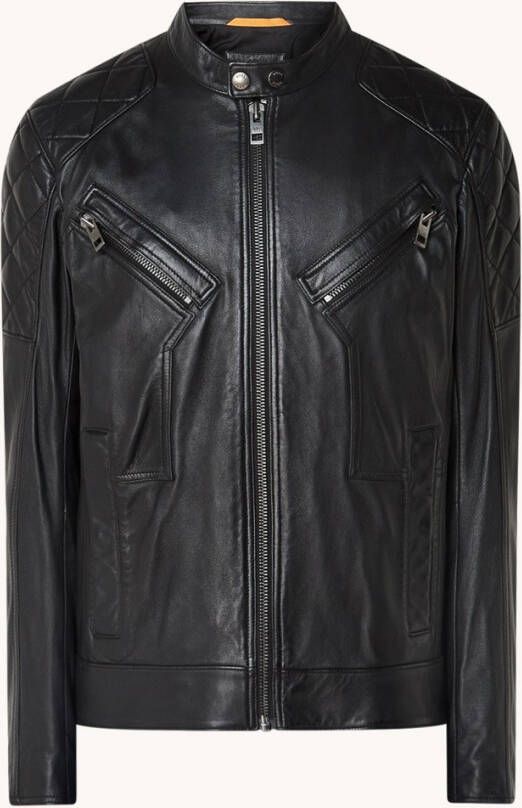 Hugo Boss Jonata jack van leer met structuur