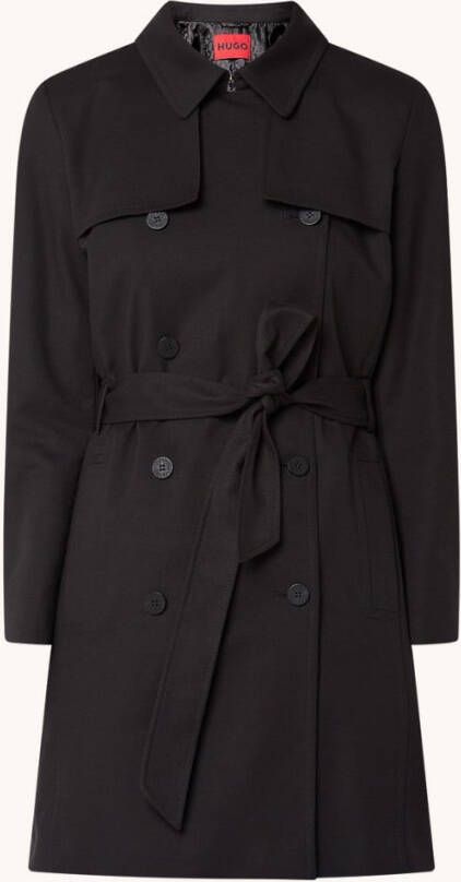 Hugo Boss Makaras double breasted trenchcoat met ceintuur