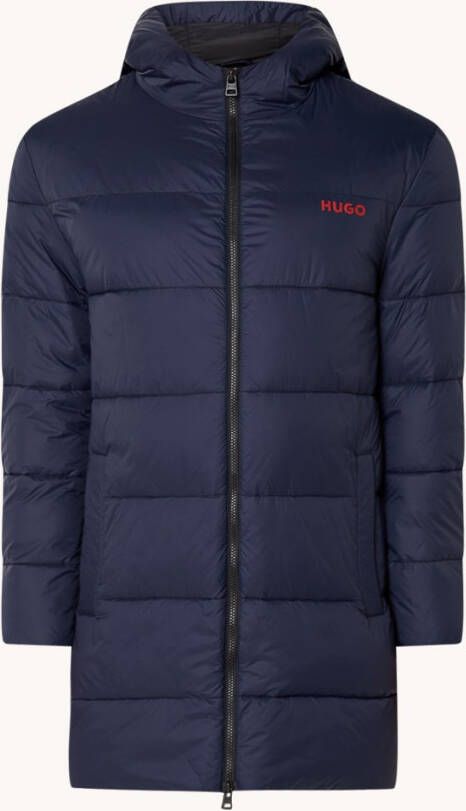 Hugo Boss Mati gewatteerde jas met capuchon en logoprint