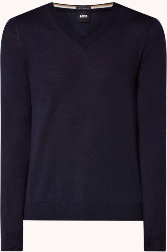 Hugo Boss Melba P fijngebreide pullover van scheerwol met V hals