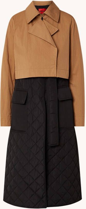 Hugo Boss Mottini gewatteerde jas met ceintuur en afneembaar jack