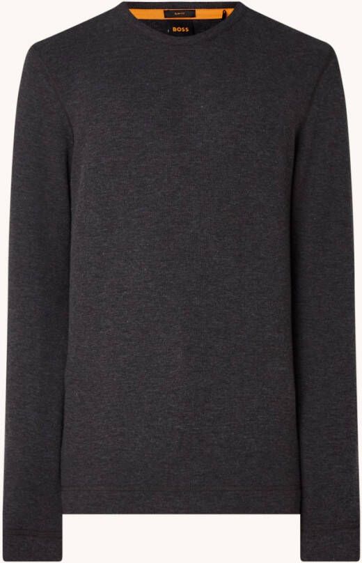 BOSS Casual slim fit basic longsleeve Tempest black