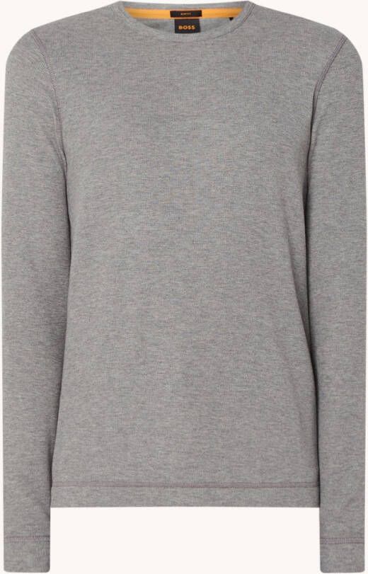 BOSS Casual slim fit basic longsleeve Tempest light/pastel grey
