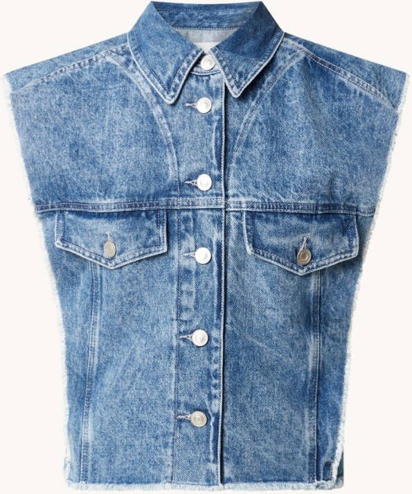 Isabel marant Tyra mouwloze spijkerjas met borstzakken