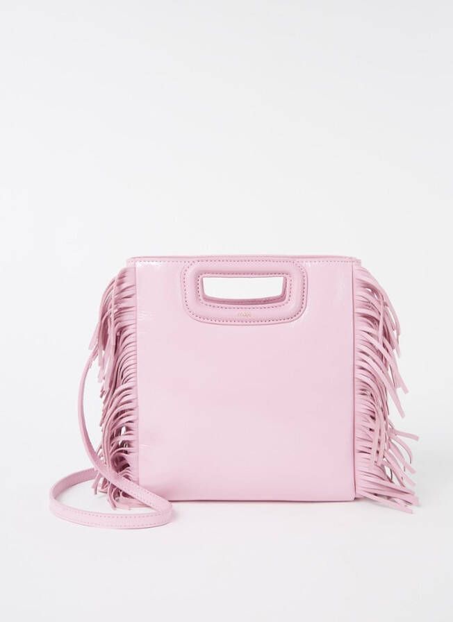 Maje Handtas van leer met franjes