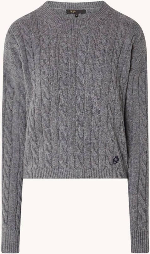 Maje Marbre kabelgebreide trui van wol