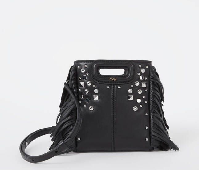 Maje Mini M handtas van leer met studs