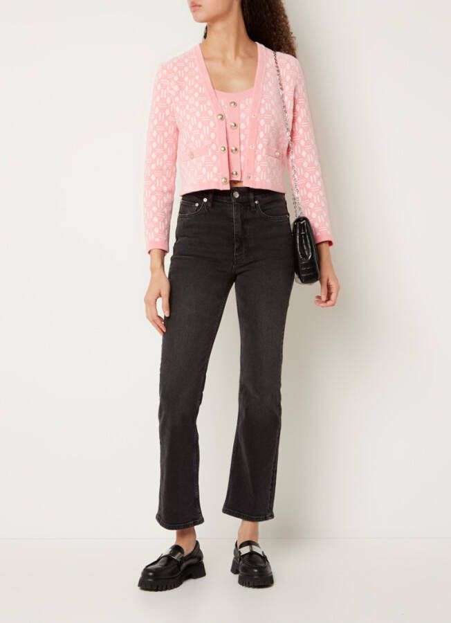 Maje Moadina fijngebreid cropped vest met sierknopen