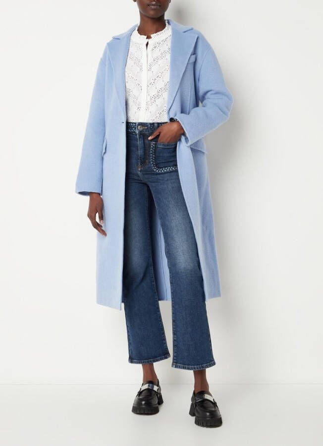 Maje Giciel mantel in wolblend met strikceintuur