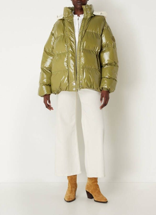 Maje Garate puffer jas met afneembare capuchon en klepzakken