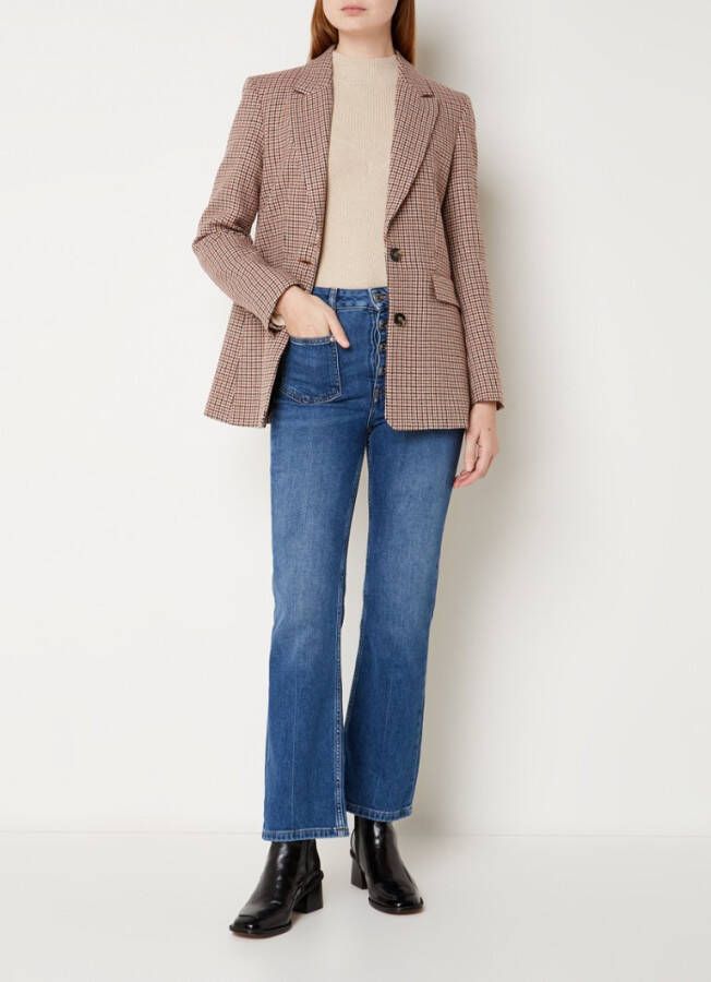 Maje Houndstooth blazer in wolblend met pied de poule dessin