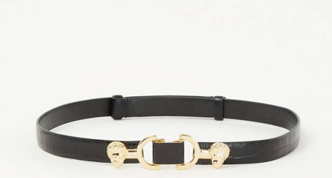 Maje Tailleriem van leer met crocostructuur