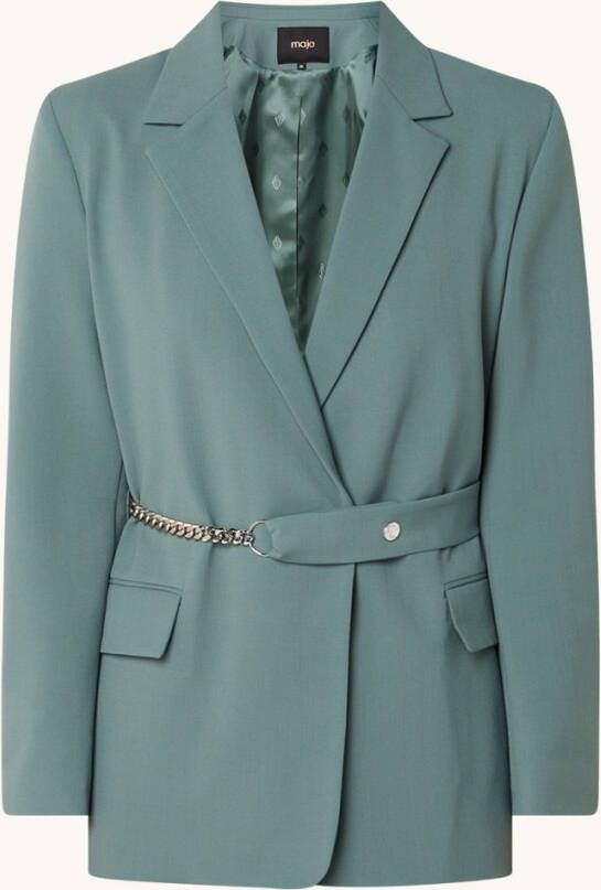 Maje Villette blazer in wolblend met ceintuur
