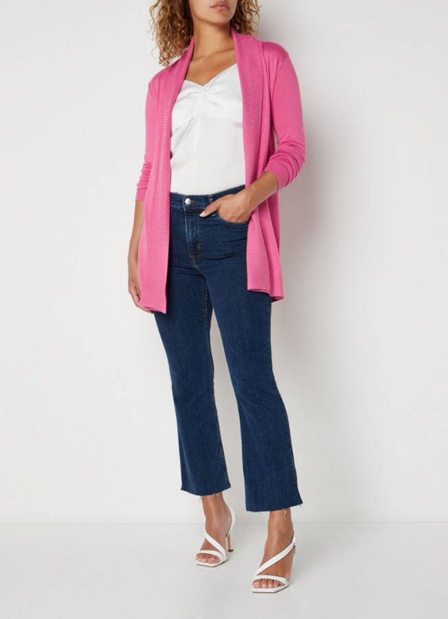 Mango Alma fijngebreid openvallend vest met stretch